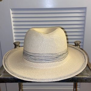 Beige and Blue Fall Hat